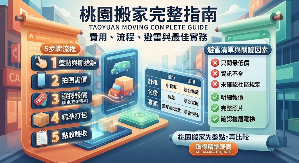 桃園搬家怎麼找?費用、流程與搬家公司挑選完整指南
